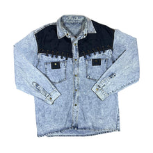 Load image into Gallery viewer, Vintage Cowboy Western Shoulder Panel Long Sleeve Acid Wash Denim Shirt
