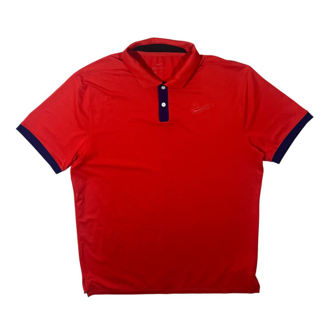 Nike Dri-Fit Classic Red Polyester Elastane Golf Short Sleeve Polo Shirt