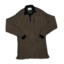 Load image into Gallery viewer, Vintage 90&#39;s MONTE-CRISTO Multi Colour Striped Long Sleeve Longline Polo Shirt
