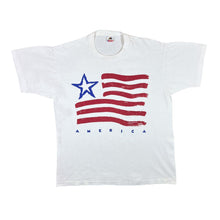 Load image into Gallery viewer, Vintage 90&#39;s AMERICA Souvenir Flag Spellout Graphic White Single Stitch T-Shirt
