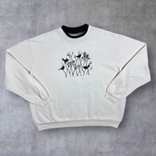 Load image into Gallery viewer, Vintage Top Stitch By Morning Sun Embroidered Bird Nature Cream Sweatshirt
