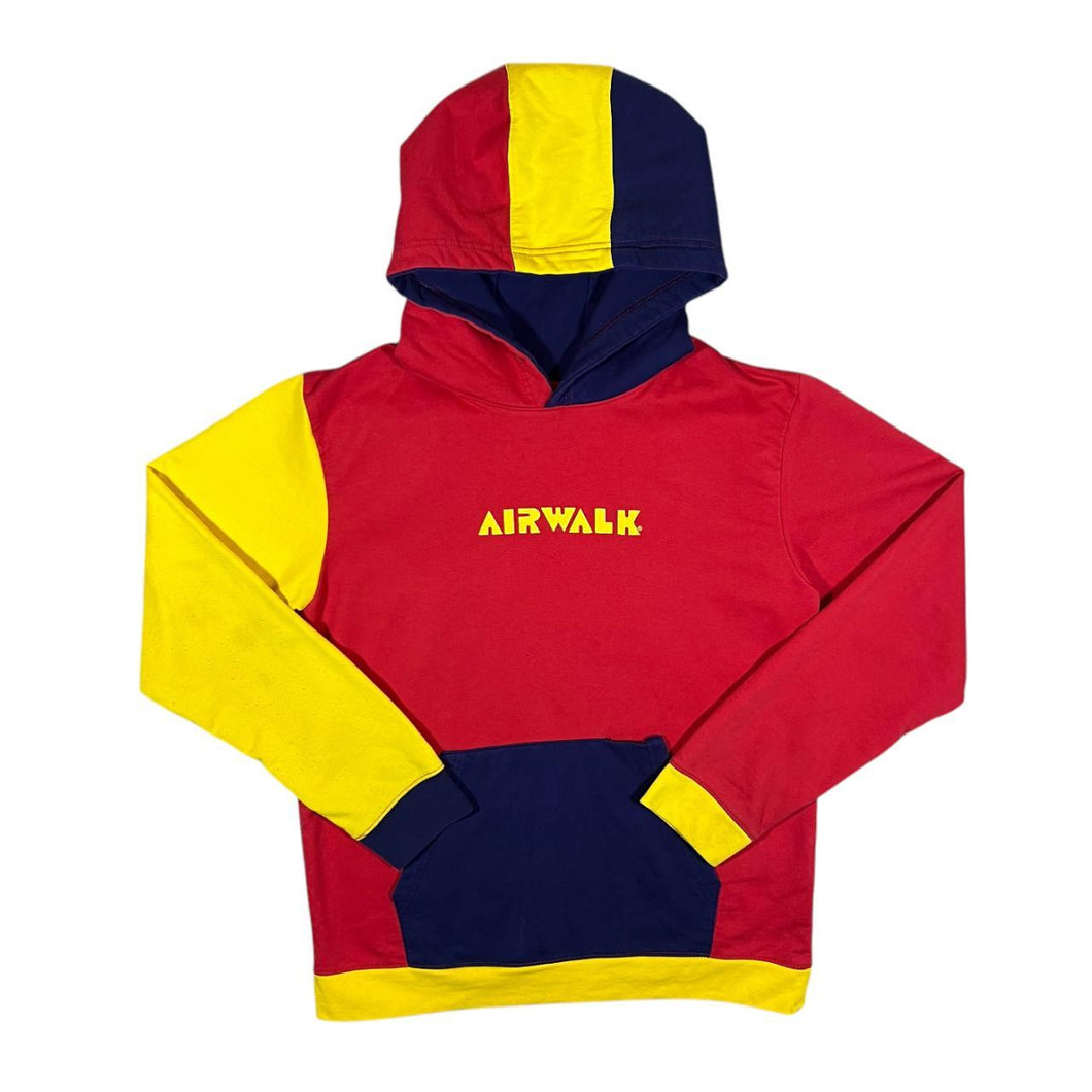 AIRWALK Bold Colour Block Spellout Skater Graphic Pullover Hoodie