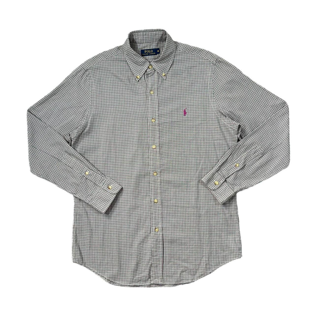 POLO RALPH LAUREN Green Purple White Plaid Check Long Sleeve Button-Up Shirt