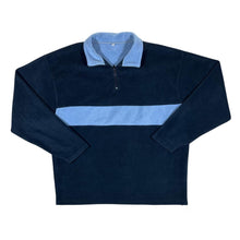 Load image into Gallery viewer, Vintage Classic Navy Blue Colour Block Basic 1/4 Zip Fleece Sweatshirt
