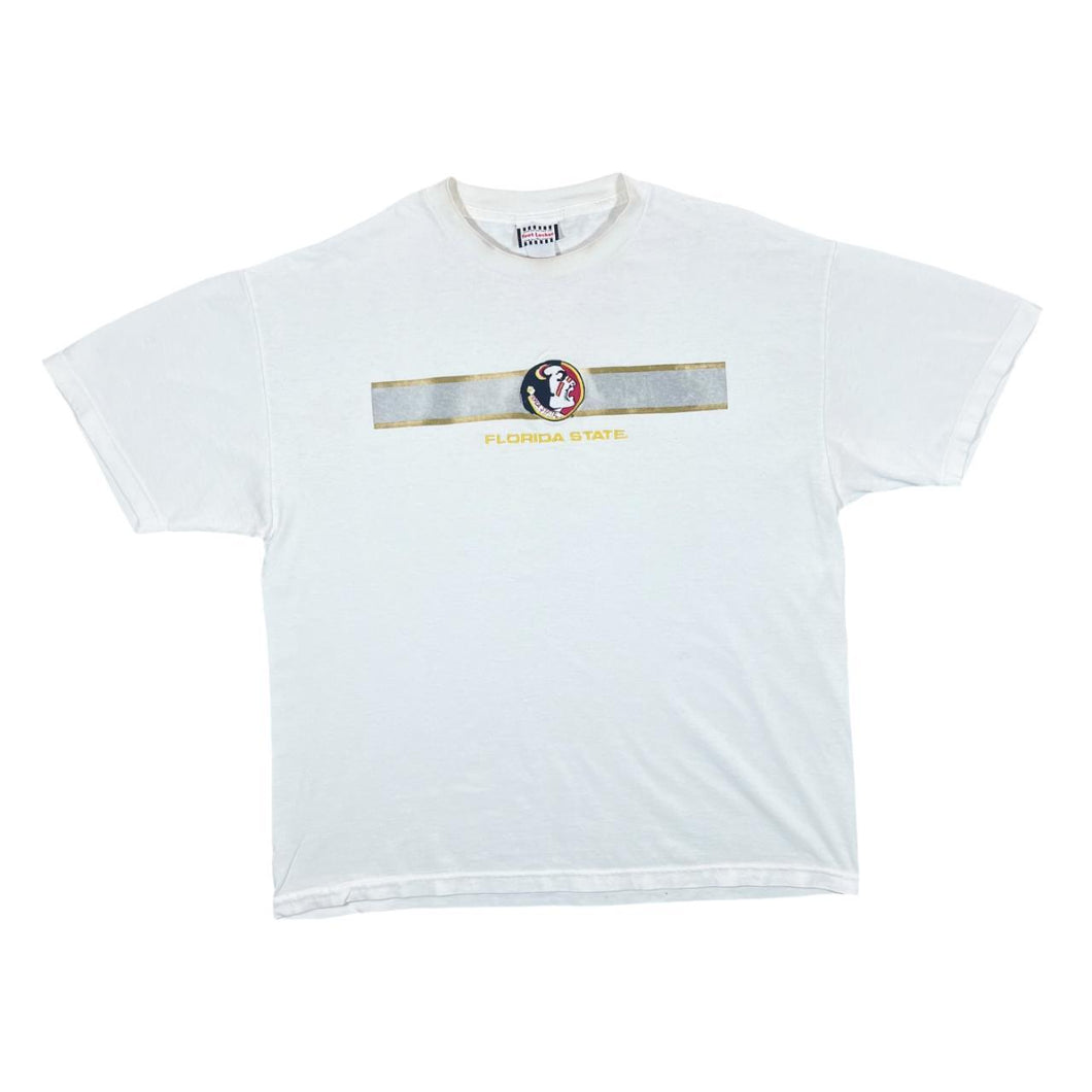 Early 00's Foot Locker FLORIDA STATE SEMINOLES Embroidered College Logo White T-Shirt