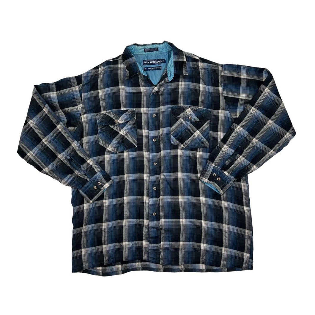 Early 00’s VAN HEUSEN “Winterweights” Tartan Plaid Check Long Sleeve Flannel Shirt