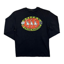 Load image into Gallery viewer, STIFFY &quot;Brass Monkeys&quot; Surfer Skater Logo Spellout Graphic Black Long Sleeve T-Shirt
