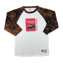 Load image into Gallery viewer, Champion BUCKIN&#39; TYPE 1 Car Spellout Graphic Tie Dye Raglan 3/4 Sleeve T-Shirt
