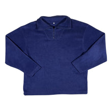 Load image into Gallery viewer, Vintage Classic Basic Blank Navy Blue 1/4 Zip Fleece Sweatshirt
