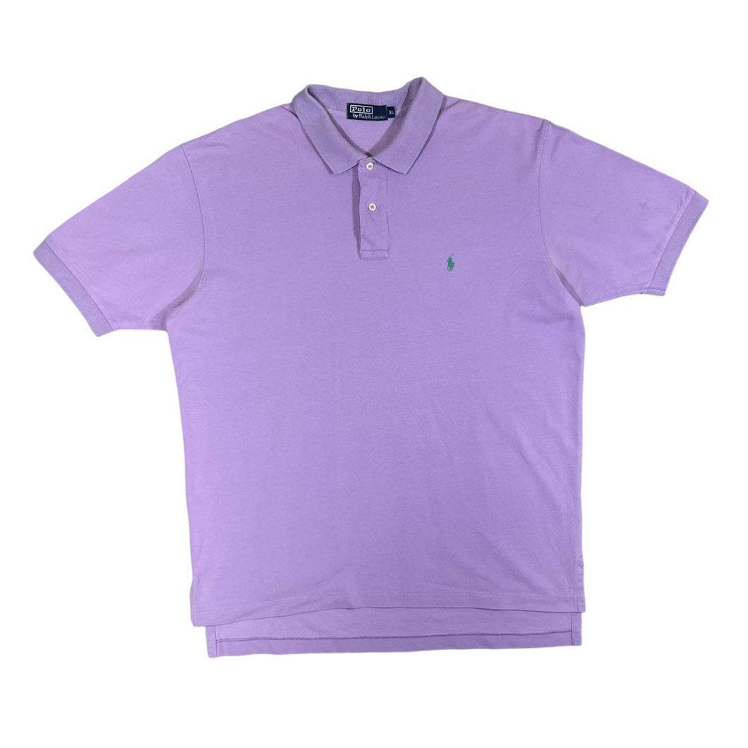 POLO RALPH LAUREN Classic Embroidered Mini Logo Lilac Purple Short Sleeve Polo Shirt
