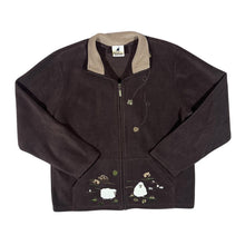 Load image into Gallery viewer, Vintage TULCHAN Embroidered Sheep Leaves Cottagecore Zip Fleece Sweatshirt

