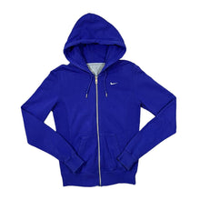 Load image into Gallery viewer, NIKE Athletic Dept. Classic Embroidered Mini Swoosh Logo Blue Zip Hoodie
