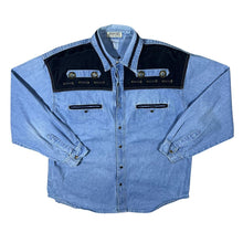 Load image into Gallery viewer, Vintage John F. Gee Cowboy Western Blue Denim Long Sleeve Shirt
