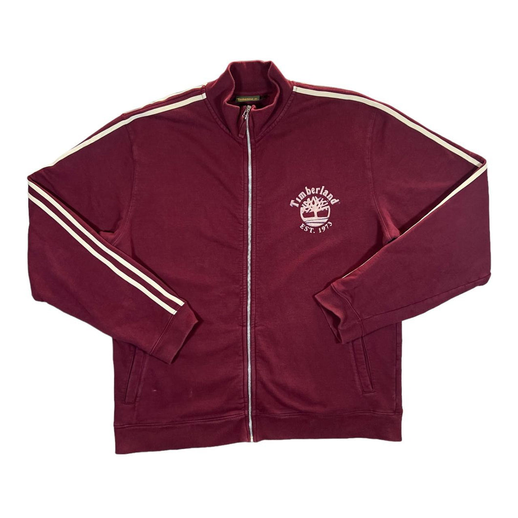 Early 00's TIMBERLAND Classic Mini Logo Burgundy Zip Sweatshirt