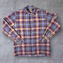 Load image into Gallery viewer, Vintage Johaj Pink Brown Beige White Plaid Check Long Sleeve Cotton Flannel Shirt
