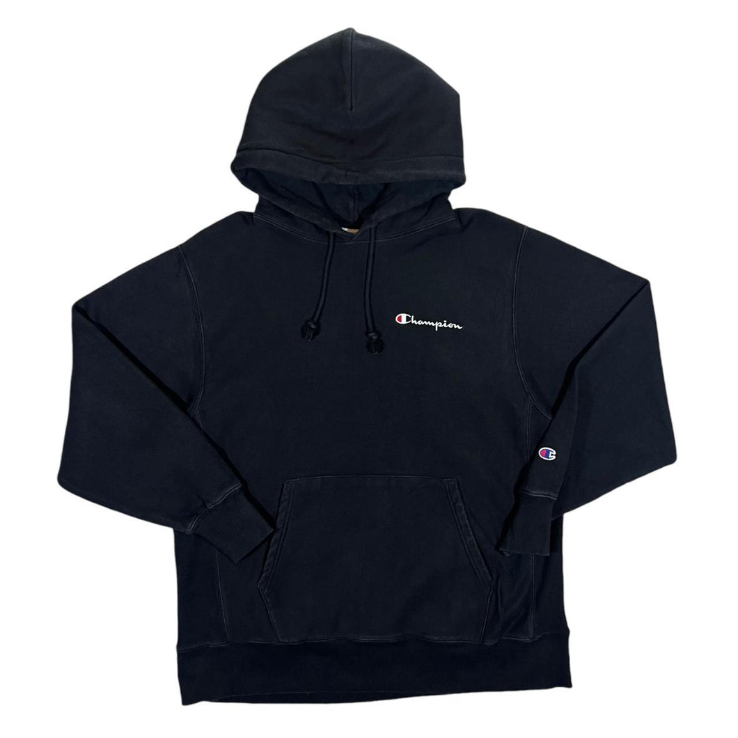 CHAMPION Reverse Weave Classic Embroidered Mini Logo Black Pullover Hoodie