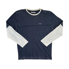 Load image into Gallery viewer, Early 00&#39;s Kickers Mini Logo Navy Blue White Layered Long Sleeve T-Shirt
