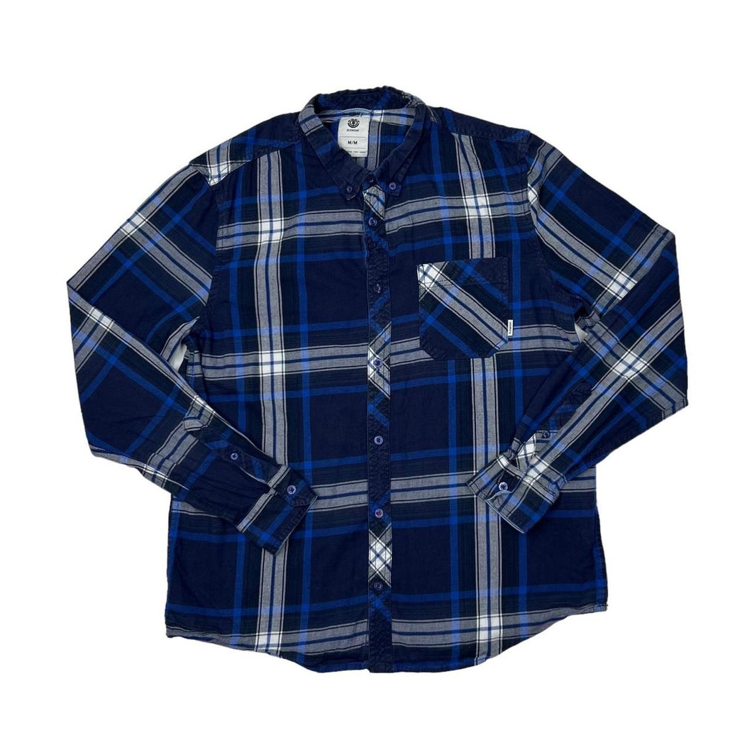 ELEMENT Skater Plaid Check Long Sleeve Flannel Cotton Shirt