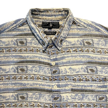 Load image into Gallery viewer, Vintage New Roads Crazy Abstract Patterned Short Sleeve Flannel Cotton Shirt
