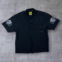 Load image into Gallery viewer, Early 00&#39;s SMOG Gothic Y2K Dragon Graphic Black Short Sleeve Shirt
