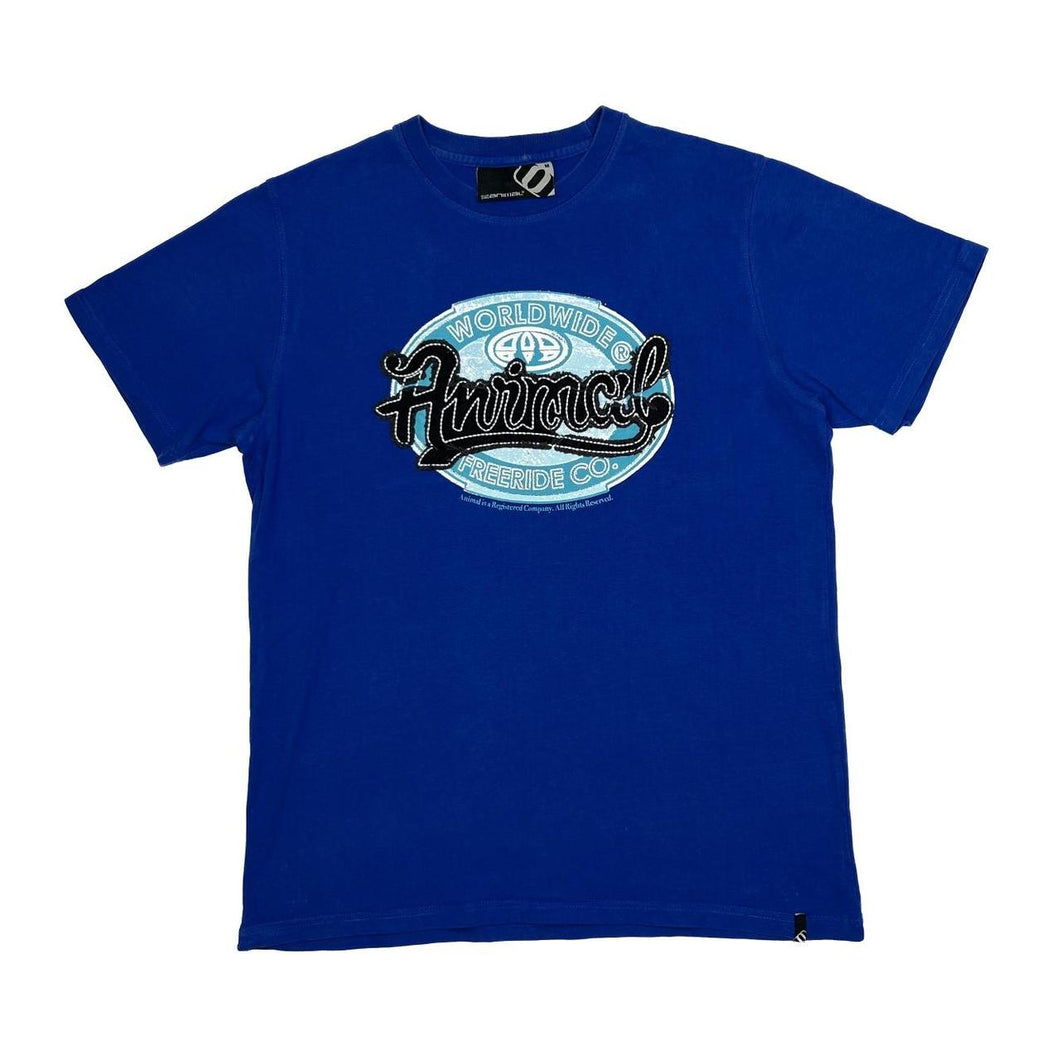 ANIMAL “Worldwide Freeride Co.” Embroidered Spellout Surfer Graphic T-Shirt