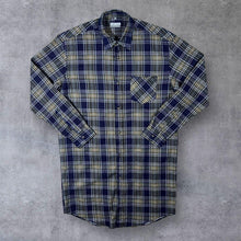 Load image into Gallery viewer, Vintage Quattro Amici Plaid Check Long Sleeve Longline Cotton Flannel Shirt
