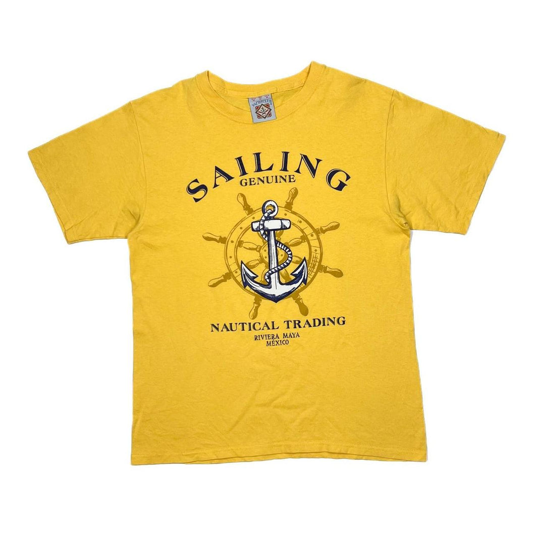Vintage 90’s YATCH CLUB “Nautical Trading” Sailing Spellout Graphic T-Shirt