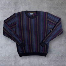 Load image into Gallery viewer, Vintage Rialto Multi Colour Striped Italian Merino Acrylic Knit Sweater Jumper
