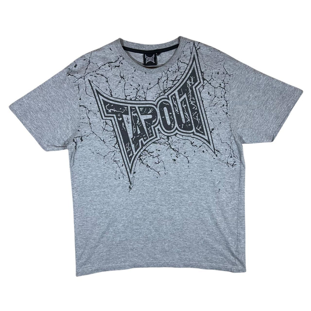 TAPOUT Graphic Logo Spellout MMA Grey Short Sleeve T-Shirt
