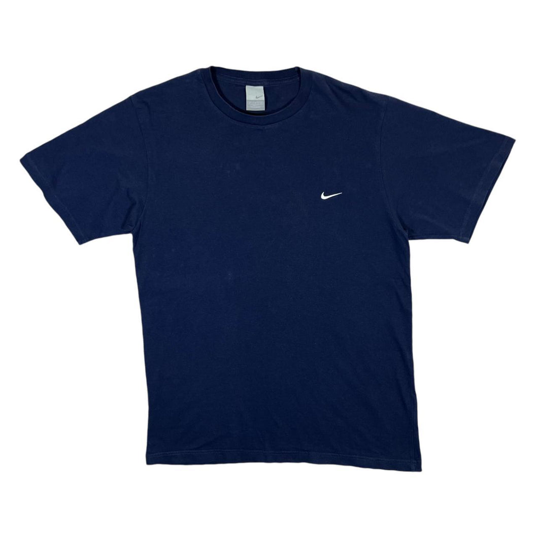 Early 00's NIKE Classic Mini Swoosh Logo Navy Blue Short Sleeve T-Shirt