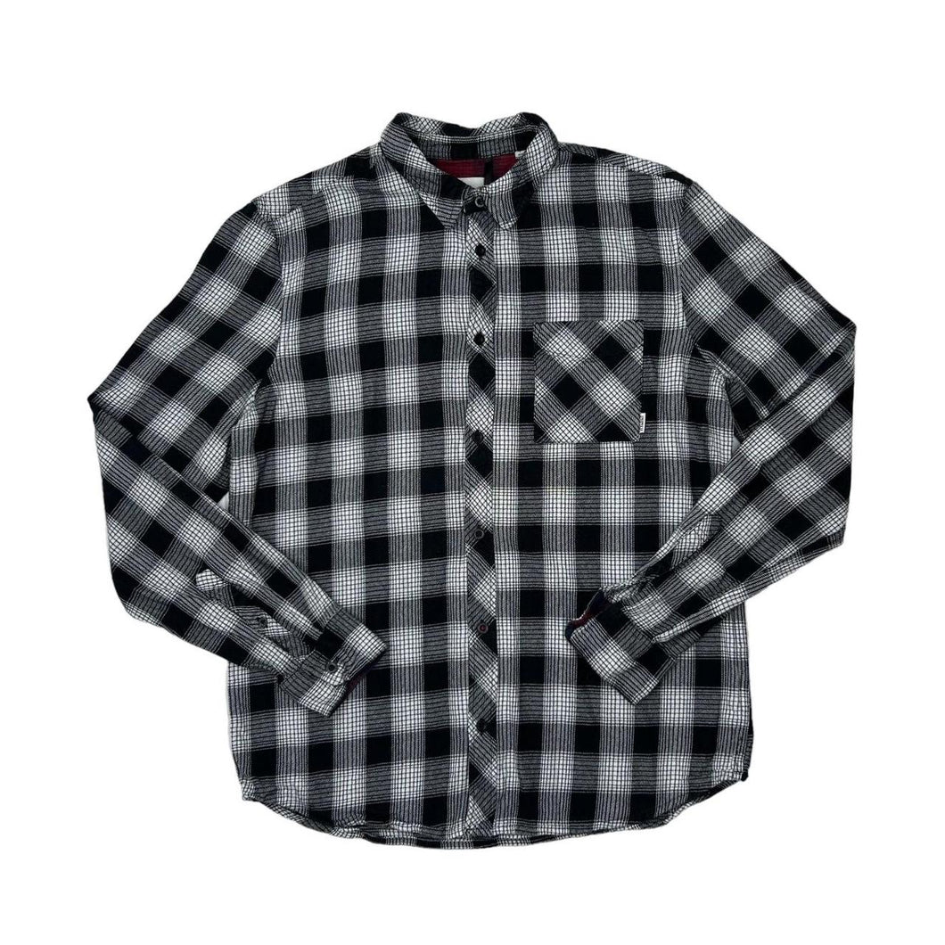ELEMENT Skater Plaid Check Long Sleeve Flannel Cotton Shirt