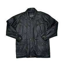 Load image into Gallery viewer, Vintage LEATHER LIMITED Genuine Real Black Leather Heavyweight Jacket
