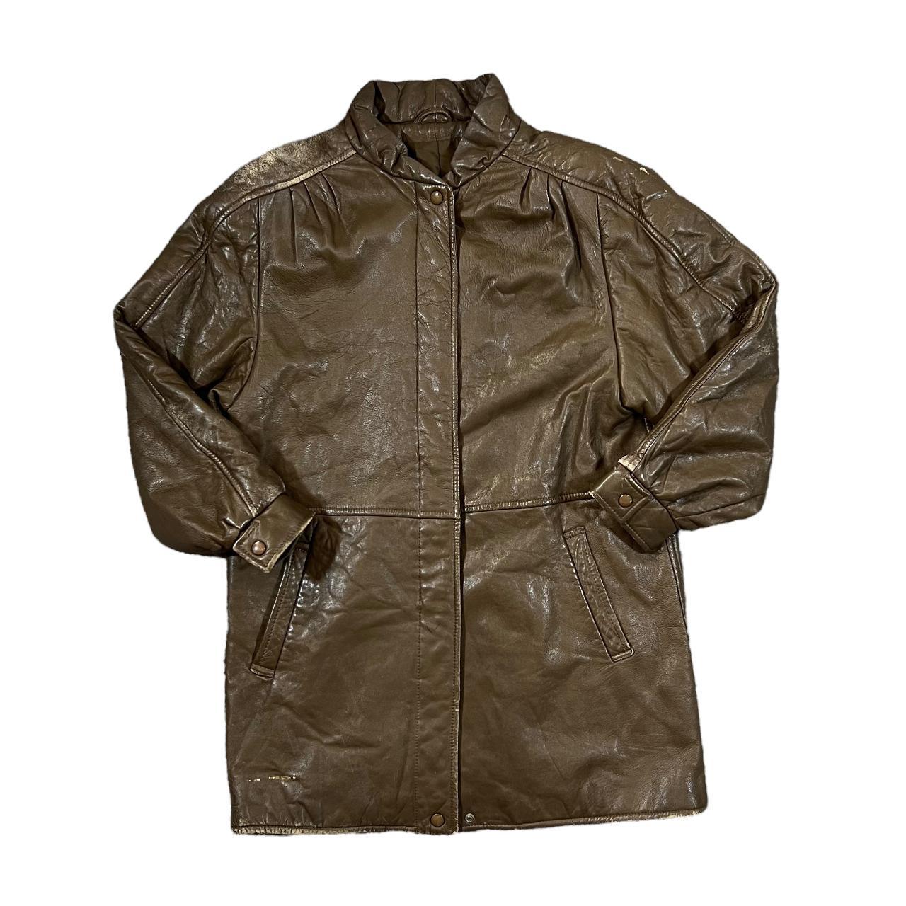 Vintage 90's ABLC Genuine Real Brown Leather Distressed Leather Jacket ...
