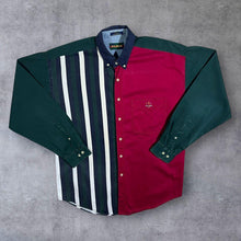 Load image into Gallery viewer, Vintage 90&#39;s Ivy Crew Multi Colour Block Striped Long Sleeve Button-Up Shirt
