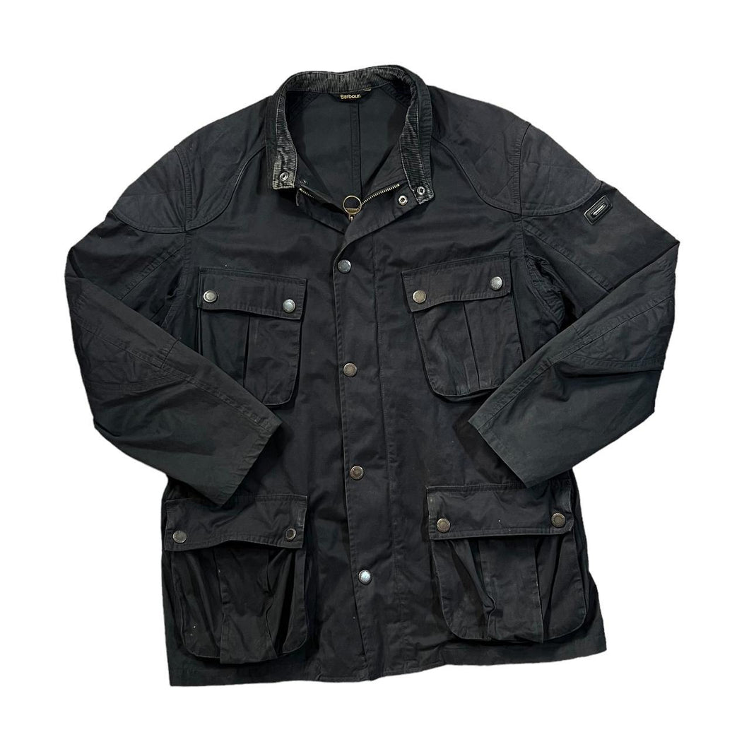 BARBOUR INTERNATIONAL Corduroy Collar Faded Black Zip Jacket