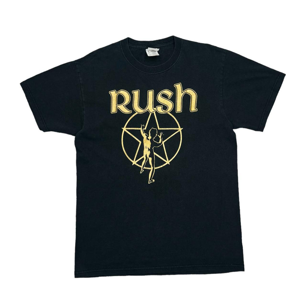 RUSH Classic Pentagram Logo Spellout Graphic Prog Hard Rock Music Band T-Shirt