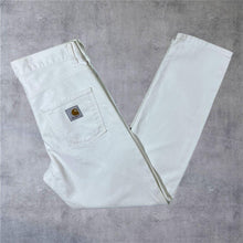 Load image into Gallery viewer, Carhartt "Newel Pant" White Relaxed Tapered Regular Fit Denim Jeans
