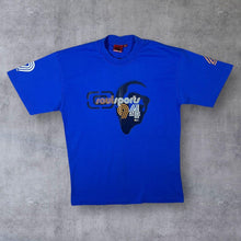 Load image into Gallery viewer, Early 00&#39;s Onfire &quot;Soul Sports 94&quot; Hip Hop Y2K Graphic Blue Cotton T-Shirt
