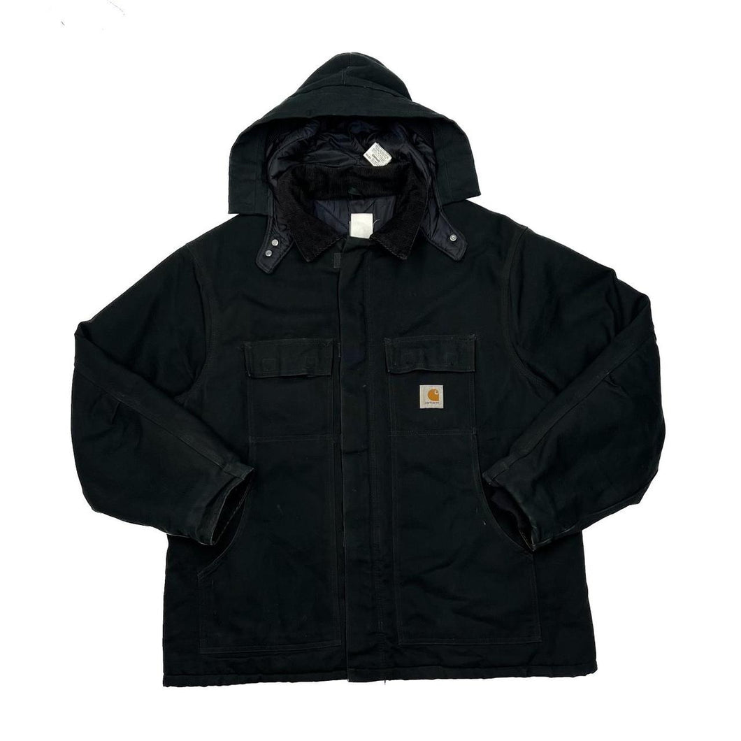 CARHARTT Corduroy Cord Collar Detachable Hood Lightly Padded Chore Worker Jacket Coat