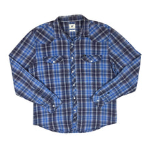 Load image into Gallery viewer, LEE &quot;Slim Fit&quot; Western Plaid Check Popper Button Long Sleeve Cotton Shirt
