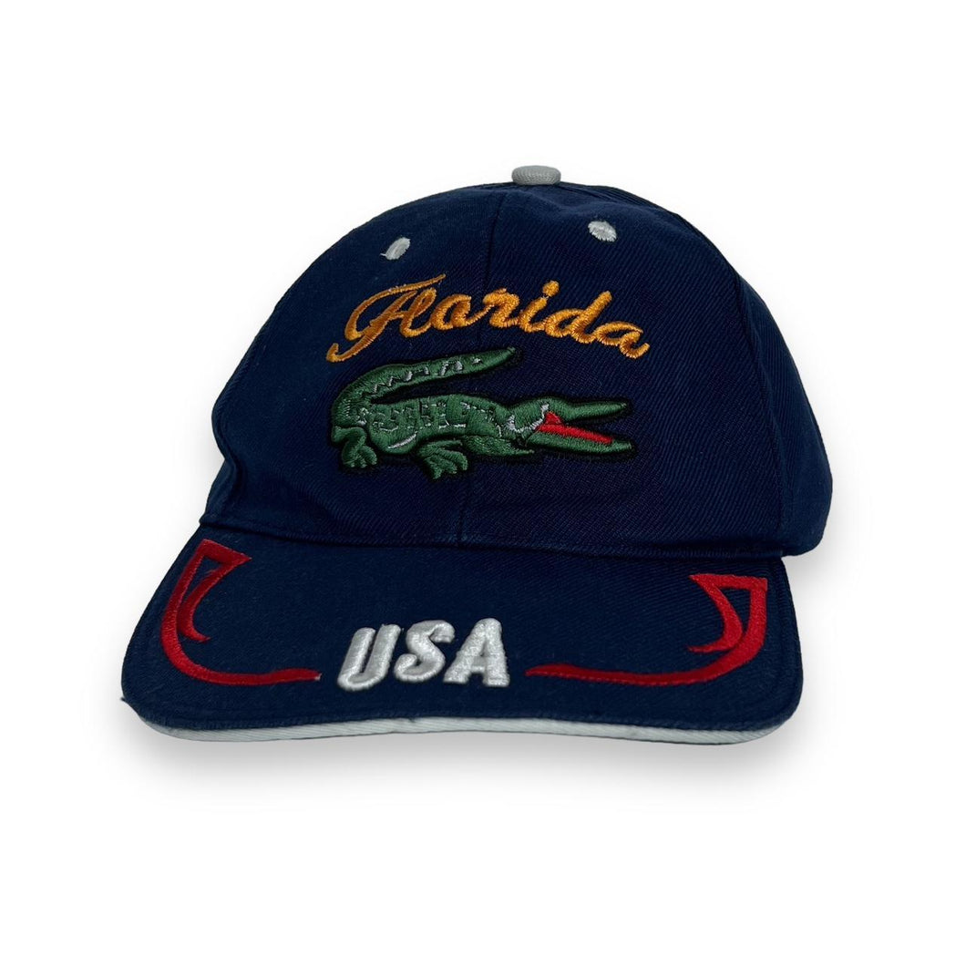 Early 00’s FLORIDA “USA” Crocodile Embroidered Souvenir Spellout Baseball Cap