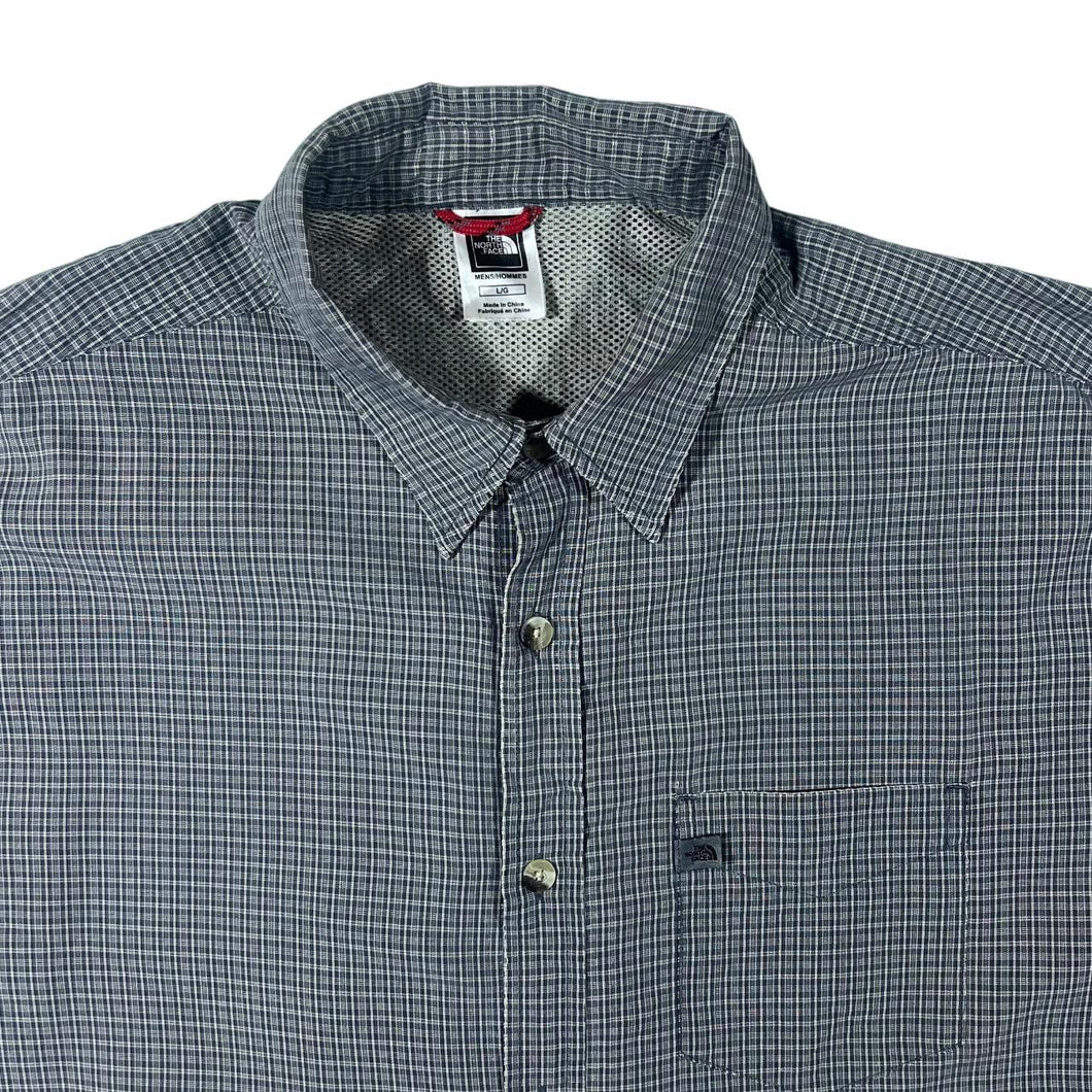 The North Face TNF Grey Check Utility Outdoor Hiking Long Sleeve Shirt