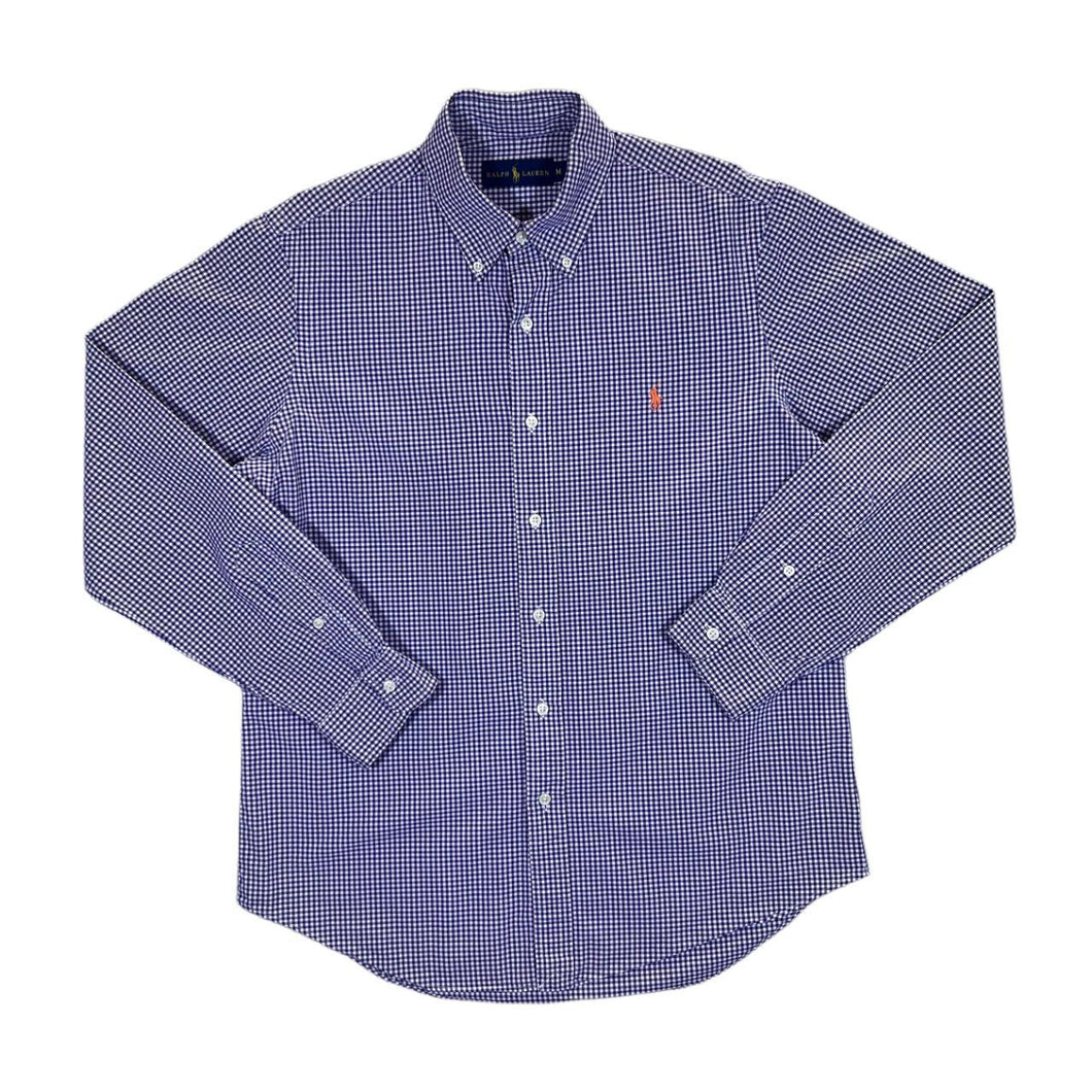 Vintage RALPH LAUREN Purple White Check Long Sleeve Button-Up Shirt