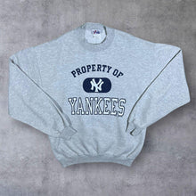 Load image into Gallery viewer, Vintage Majestic MLB (2003) New York Yankees Baseball Grey Crewneck Sweatshirt

