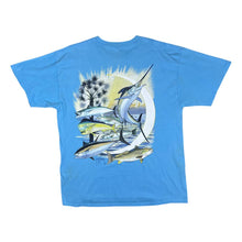 Load image into Gallery viewer, GUY HARVEY Fishing Nature Wildlife Pocket Logo Graphic Blue T-Shirt
