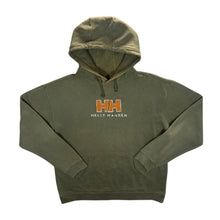 Load image into Gallery viewer, Helly Hansen Big Logo Spellout Khaki Green Hoodie
