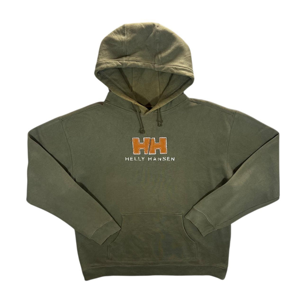 Helly Hansen Big Logo Spellout Khaki Green Hoodie