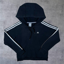Load image into Gallery viewer, Adidas Classic Three Stripe Embroidered Mini Logo Black Pullover Hoodie
