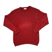 Load image into Gallery viewer, Early 00&#39;s BHS Classic Cotton Red Cable Knit Crewneck Sweater Jumper
