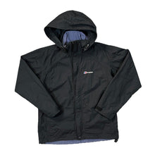 Load image into Gallery viewer, BERGHAUS Aquafoil Classic Basic Black Windbreaker Cagoule Hooded Hiking Jacket
